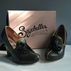 Seychelles Special Edition Anthropologie leather shoes with stacked heels